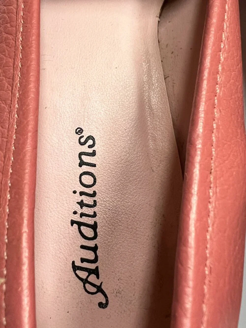 Auditions Pink Pebbled Leather Loafers  W 8 1/2